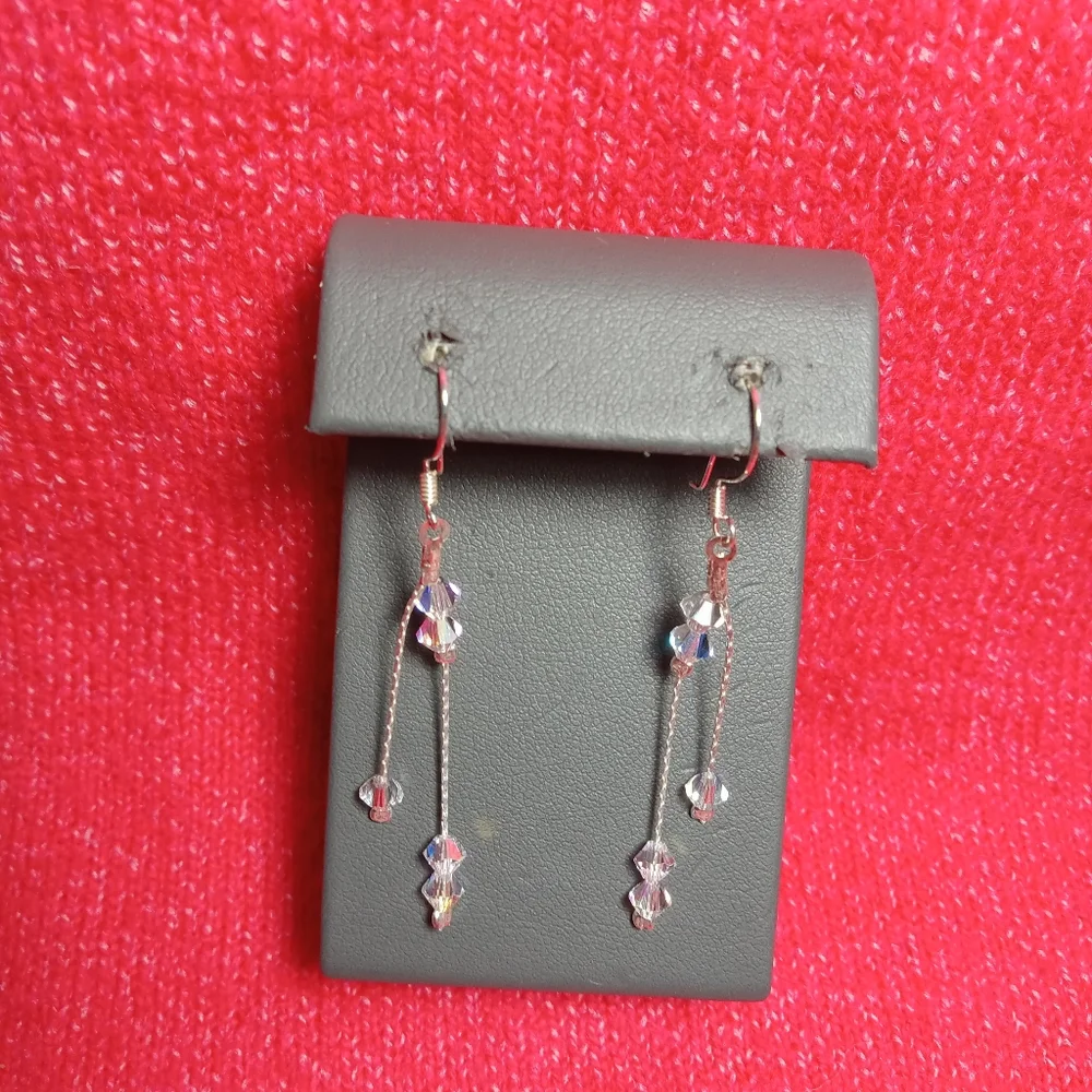 Jewelry sterling 925 Hot Earrings Hook Fashion Drop Sterling Women's Long Dangle